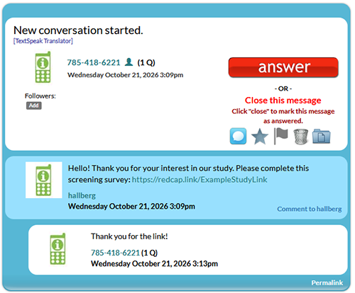Screen image of a survey on a computer